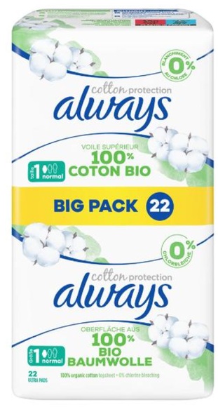 always Ultra Binde Cotton Protection Normal mit Flügeln Big Pack (22 Stück)