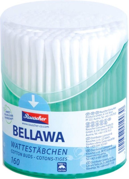 BELLAWA Wattestäbchen Runddose (160 Stück)