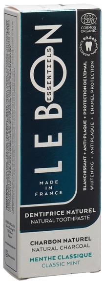 LEBON ESSENTIELS Zahnpasta klassische Minze + Kohle Bio (80 ml)