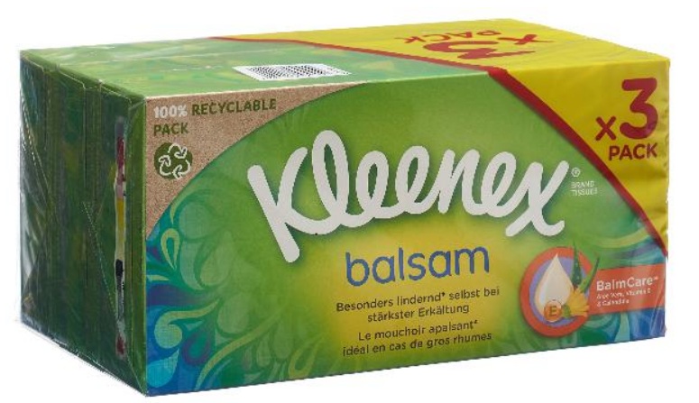 Kleenex Balsam Taschentücher Box Trio (3x56 Stück)