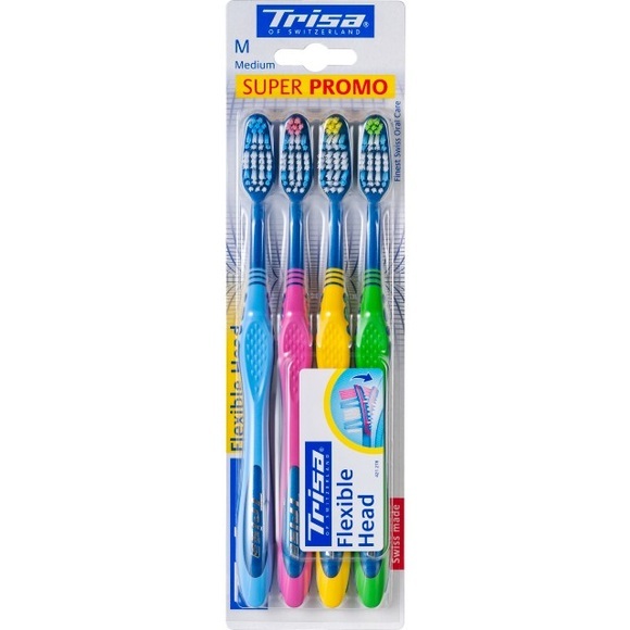 Trisa Flexible Head Zahnbürste Quattro medium (1 Stück)