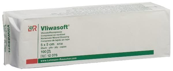 Vliwasoft Vliesstoffkompressen 5x5cm 6-lagig (100 Stück)