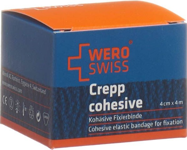 WERO SWISS Lux K-10 Elastische Fixierbinde 4mx4cm weiss (1 Stück)