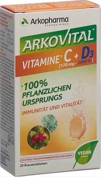 Arkovital Vitamin C + D3 Brausetablette (20 Stück)