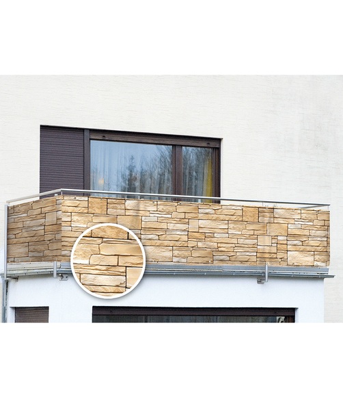 Balkon-Sichtschutz Mauer (5 x 0,85 Meter)