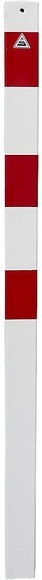 Absperrpfosten, 70 x 70 mm, weiß / rot zum Einbetonieren ohne Öse