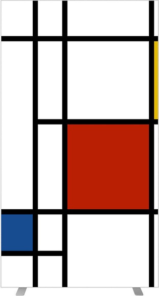 Trennwand easyScreen mit Fotomotiv Modell Mondrian, Breite 940 mm