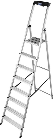 KRAUSE Stufen-Stehleiter mit Sicherheitsplattform und Anti-Rutsch-Streifen 8 Stufen