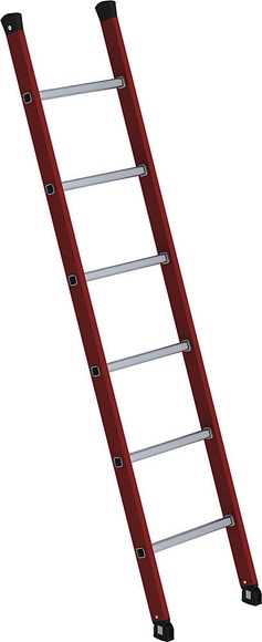 Kunststoff-Anlegeleiter mit geriffelten Aluminium-Sprossen 6 Sprossen