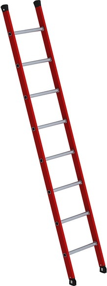 Kunststoff-Anlegeleiter mit geriffelten Aluminium-Sprossen 8 Sprossen