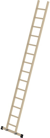 Holz-Anlegeleiter mit Sprossen 14 Sprossen inkl. Traverse