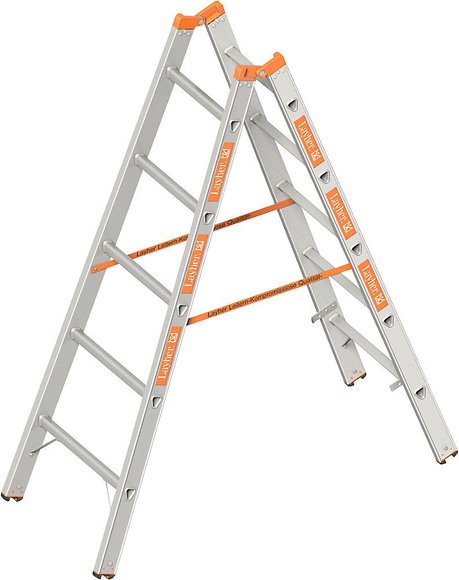 Sprossen-Stehleiter beidseitig begehbar 2 x 5 Sprossen