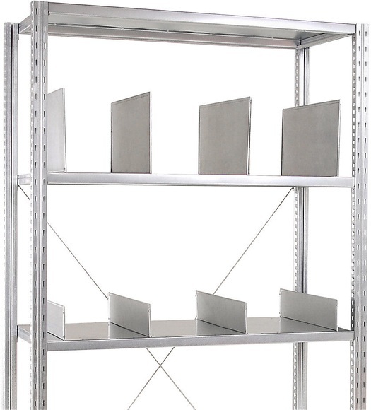 Fachteiler für Schwerlastregal, verzinkt Höhe 150 mm, VE 10 Stk Tiefe 800 mm