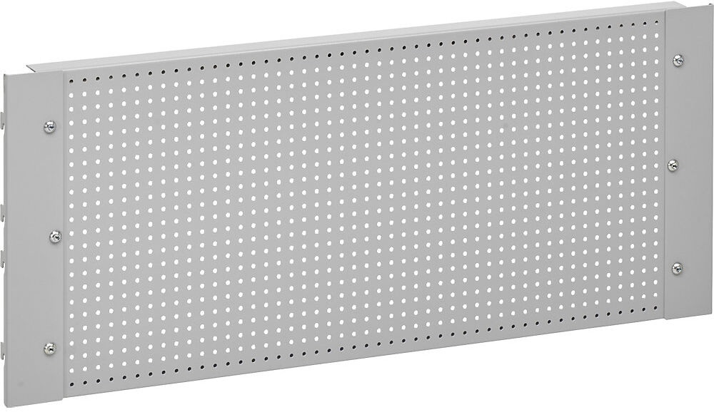 Lochblechrückwand mit 10-teiligem Hakenset für Packtische mit Breite 900 mm
