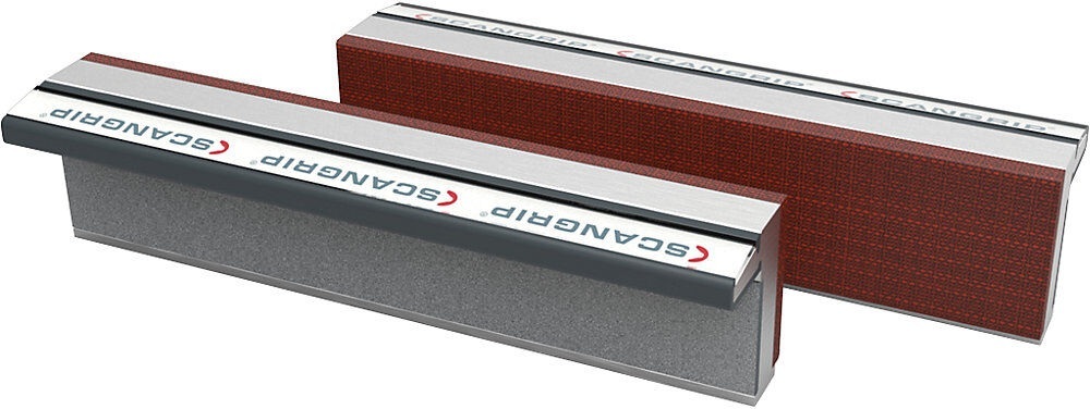 Magnet-Schraubstockbacken aus gehärtetem Aluminium mit Fiberauflage, 1 Paar Backenbreite 180 mm