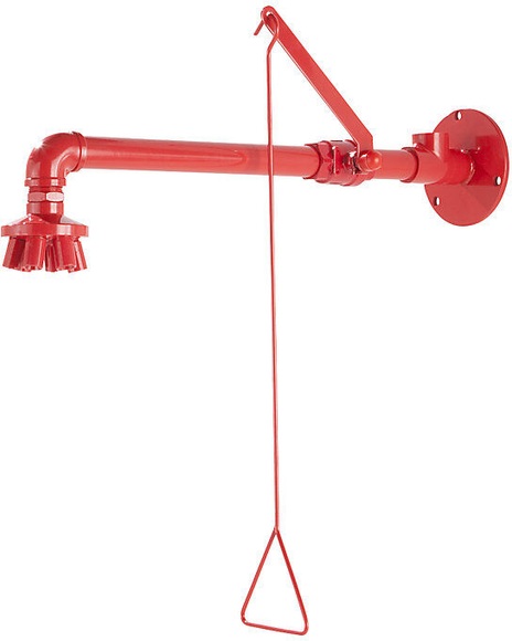 Körper-Notdusche HxT 600 x 685 mm rot