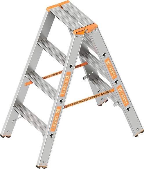 Stufen-Stehleiter beidseitig begehbar 2 x 4 Stufen