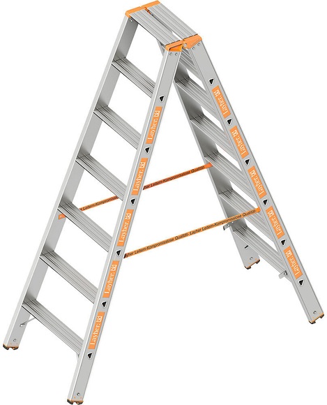 Stufen-Stehleiter beidseitig begehbar 2 x 7 Stufen