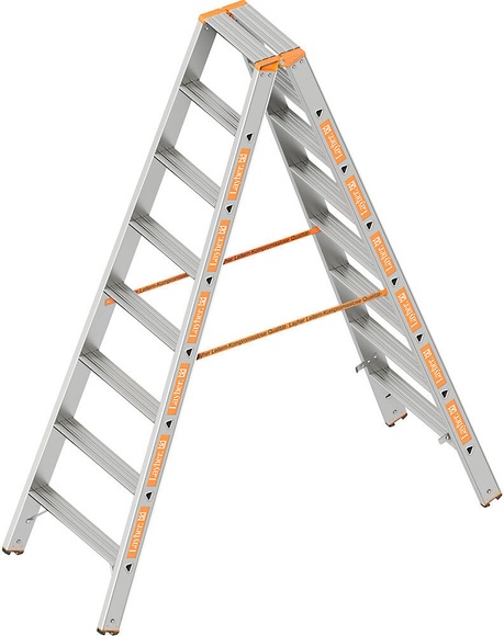 Stufen-Stehleiter beidseitig begehbar 2 x 8 Stufen