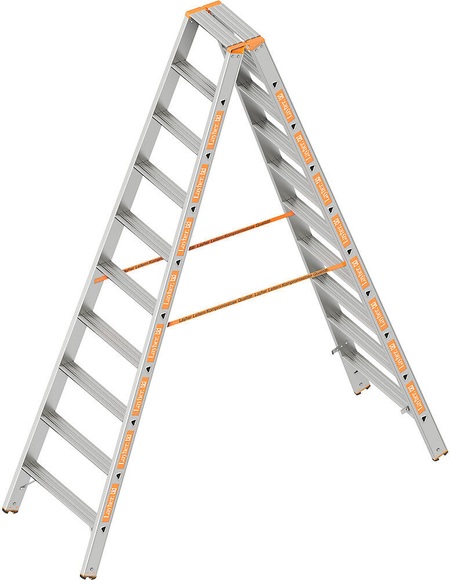 Stufen-Stehleiter beidseitig begehbar 2 x 10 Stufen