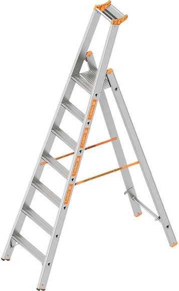 Stufen-Stehleiter einseitig begehbar 7 Stufen inkl. Plattform