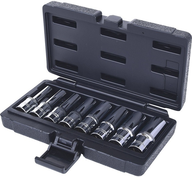 1/2'' CHROMEplus Stecknuss-Satz lang E-TORX® 8 Teile, ab 2 Stk