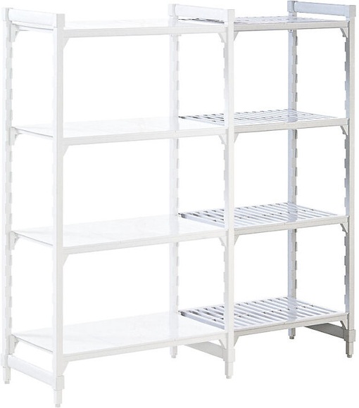 Kunststoff-Steckregalsystem Premium Fachboden-BxT 700 x 600 mm Anbauregal, Breite 735 mm, Boden geschlitzt