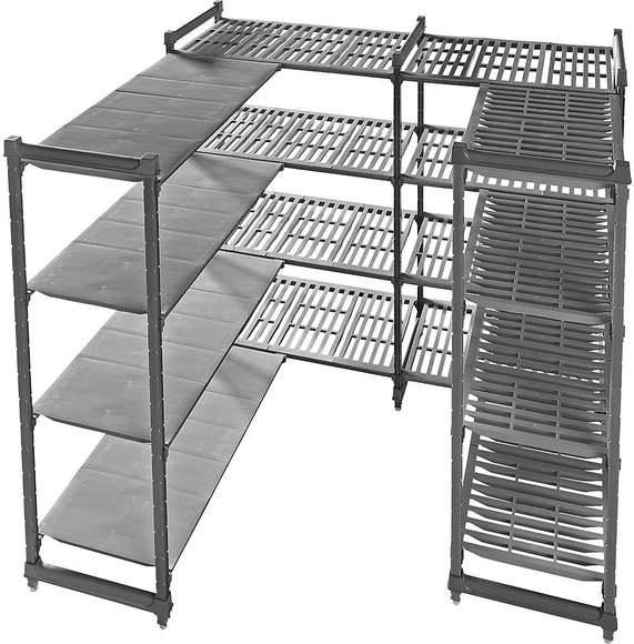 Kunststoff-Steckregalsystem Fachboden-BxT 990 x 610 mm Anbauregal, Breite 1030 mm, Boden glatt
