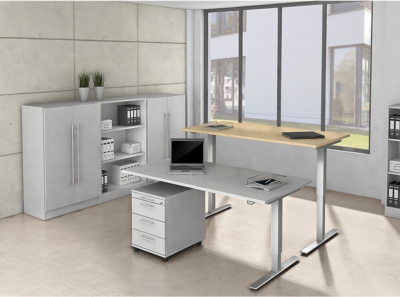 Aktenschrank Höhe 1270 mm, 2 Fachböden weiß
