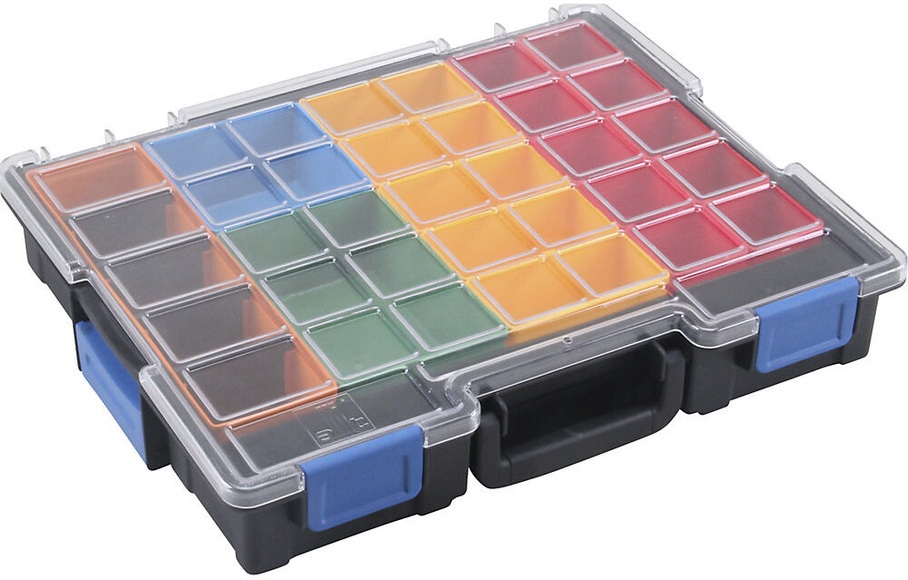 Profi-Kleinteilekoffer LxBxT 440 x 355 x 76 mm, VE 2 Stk mit 23 Einsatzkästen