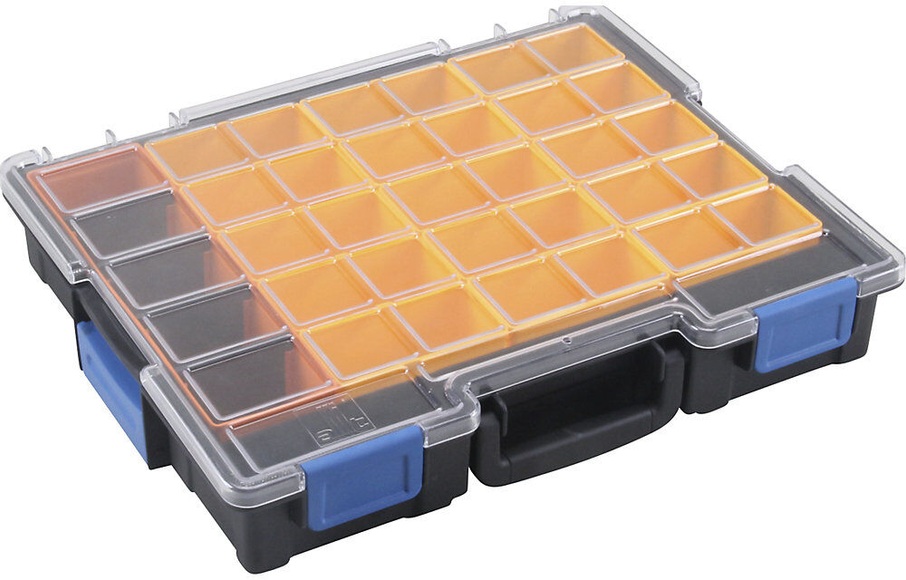 Profi-Kleinteilekoffer LxBxT 440 x 355 x 76 mm, VE 2 Stk mit 21 Einsatzkästen