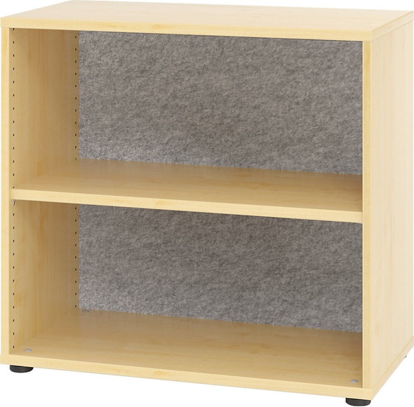 ANNY-AC - Regal mit Akustik-Rückwand HxBxT 748 x 800 x 400 mm, 1 Fachboden Ahorn-Dekor