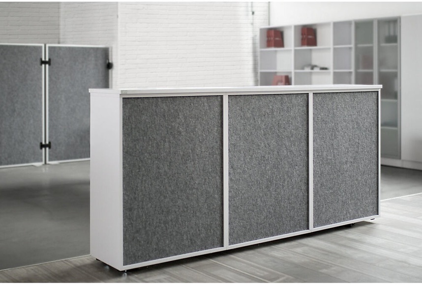 ANNY-AC - Rollladenschrank mit Akustik-Rückwand 5 Fachböden Nussbaum-Dekor