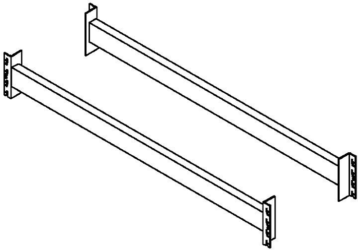 Schwerlastregal-Auflagetraversen, Paar Längstraversen ohne Stufen Länge 2200 mm, Fachlast 1900 kg, grün RAL 6011