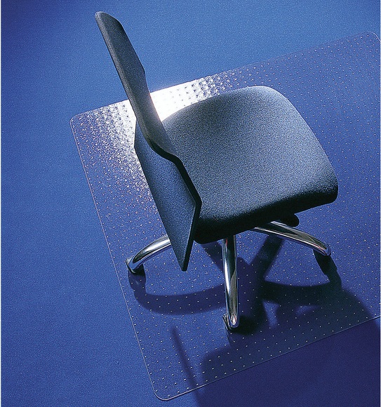 ecogrip Bodenschutzmatte aus Recycling-Polycarbonat für Teppichböden Form abgerundet, BxT 900 x 1200 mm