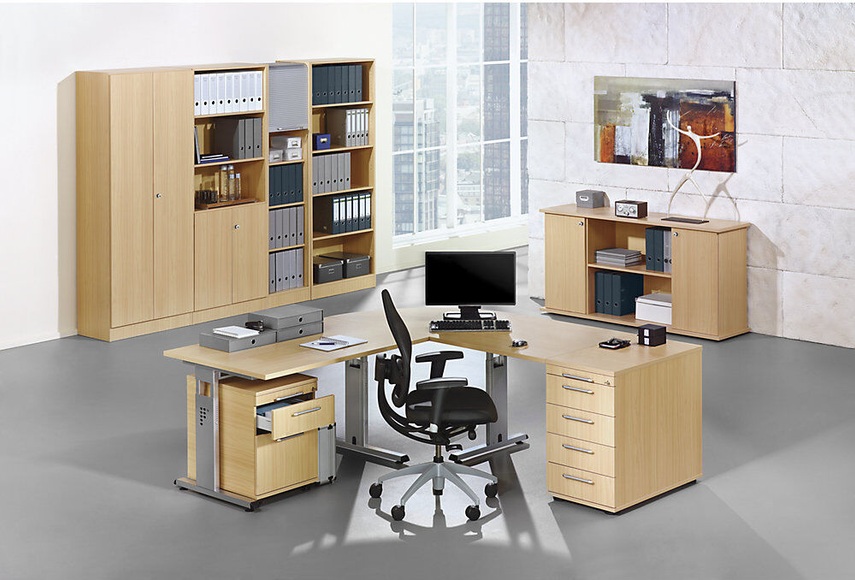 FINO - Schreibtisch mit C-Fußgestell höhenverstellbar 680 - 760 mm, BxT 1600 x 800 mm weiß