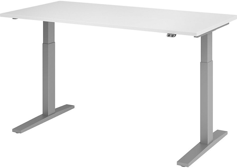 UPLINER-K - Schreibtisch, elektrisch höhenverstellbar 700 - 1200 mm, BxT 1600 x 800 mm Platte weiß