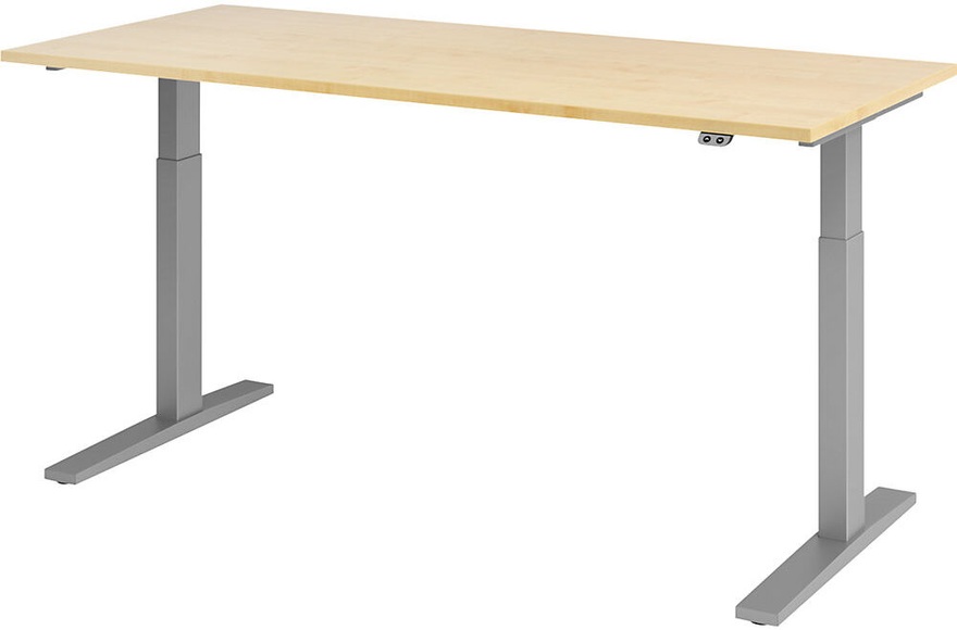 UPLINER-K - Schreibtisch, elektrisch höhenverstellbar 700 - 1200 mm, BxT 1800 x 800 mm Platte Ahorn-Dekor