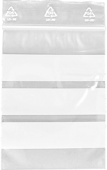 Druckverschluss-Beutel mit Beschriftungsfeld, Stärke 50 µm, VE 1000 Stk BxL 40 x 60 mm