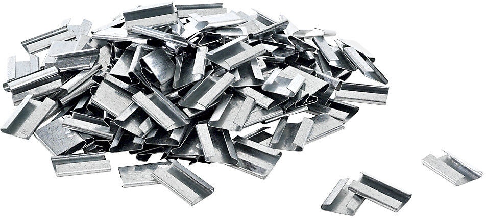 Verschlusshülsen für Stahlband, Länge 27 mm Breite 16 mm, aus Metall, VE 1000 Stk