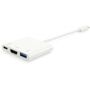 Equip 133461 - USB Typ C zu HDMI Buchse / USB A Buchse / PD Adapter - weiss