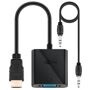 Goobay HDMI / VGA Adapter [1x HDMI-Stecker - 1x VGA-Buchse, Klinkenbuchse 3.5 mm] Schwarz