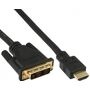 InLine 17662P - HDMI-DVI Kabel, vergoldete Kontakte, HDMI Stecker auf DVI 18+1 Stecker, 2m