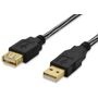 ednet USB 2.0 Verlängerungskabel [1x USB 2.0 Stecker A - 1x USB 2.0 Buchse A] 1.8 m Schwarz vergoldete Steckkontakte