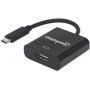 Manhattan USB / HDMI Adapter [1x USB 3.1 Stecker C - 1x HDMI-Buchse] Schwarz Farbcodiert, Flexibel, Folienschirm,