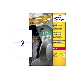  Avery Zweckform Etiketten, 210mm x 148mm, weiss, matt, A4, L7916-40, (40 Blatt) 