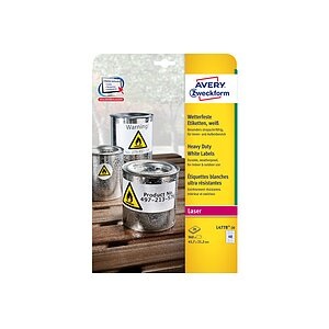 Avery-Zweckform L4778-20 Etiketten 45.7 x 21.2 mm Polyester-Folie Weiß 960 St. Permanent Universal-Etiketten,