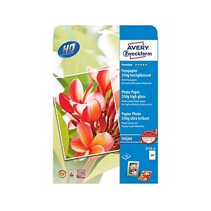 Avery-Zweckform Premium Photo Paper Inkjet 2556-20 Fotopapier DIN A4 250 g/m² 20 Blatt Hochglänzend