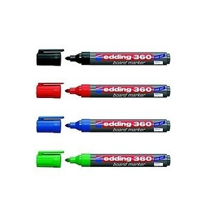 Edding Whiteboardmarker edding 360 whiteboard marker Schwarz, Blau, Rot, Grün 4-360-4 4 St./Pack.