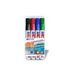 Edding Permanentmarker edding 3000 Blau, Grün, Rot, Schwarz wasserfest: Ja 4-3000-4